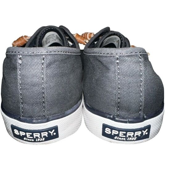 Sperry Top Sider Navy Blue Canvas Slip On Boat Shoe Loafer. Size 6.5 M - Picture 7 of 9